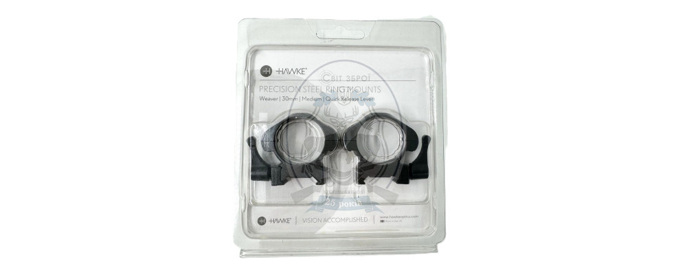 Кільця Hawke Precision Steel. QD d - 30 мм Medium. Weaver