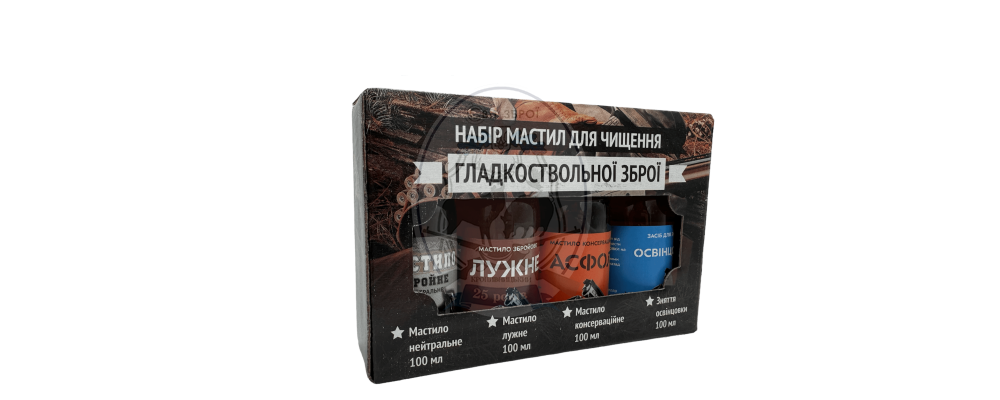Набір масел Глухар ГЛАДКОСТВОЛЬНА ЗБРОЯ  (нейтр. луж. конс. осв.)